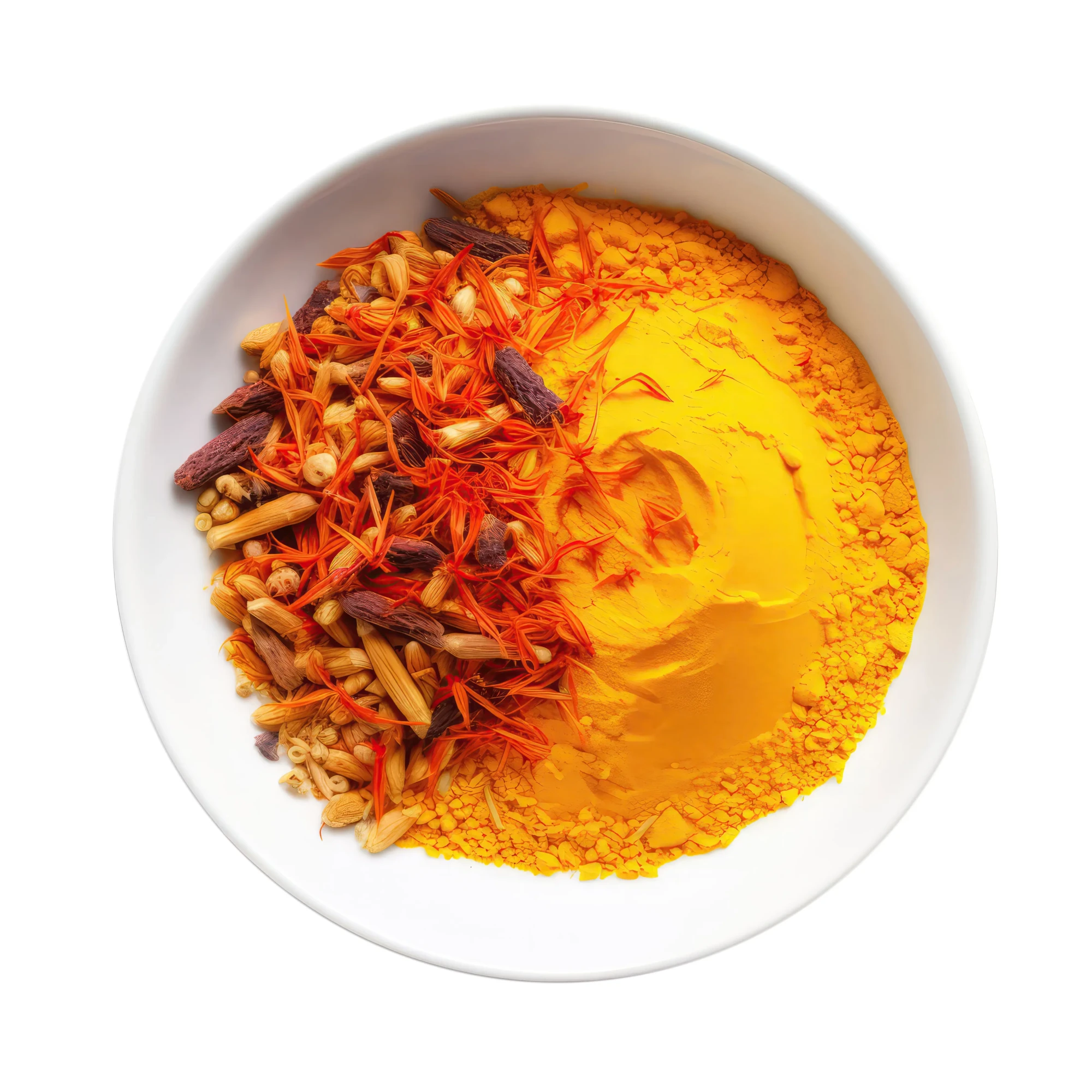 bowl-smooth-orange-base-carrot-shreds-turmeric-powder-goji-berries-white-plate-white-back