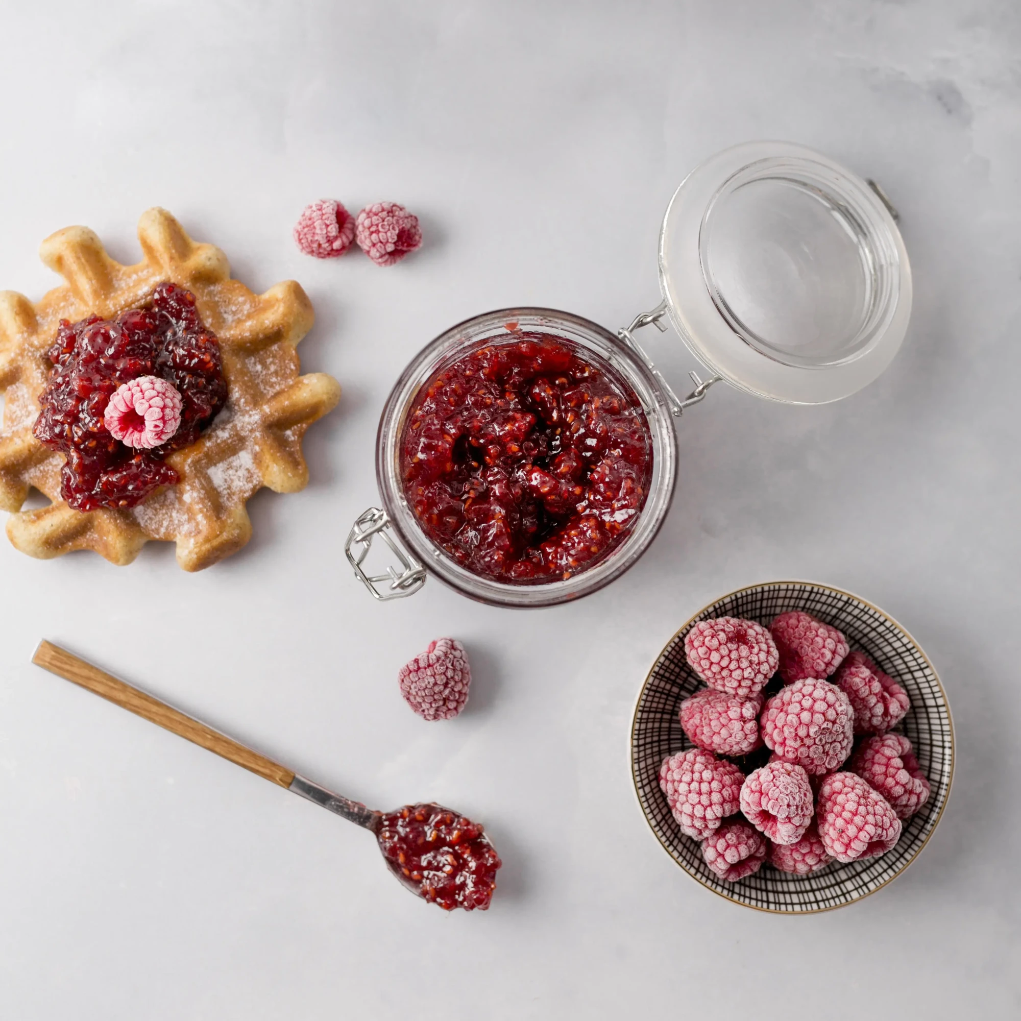 frozen-raspberries-jam-top-view